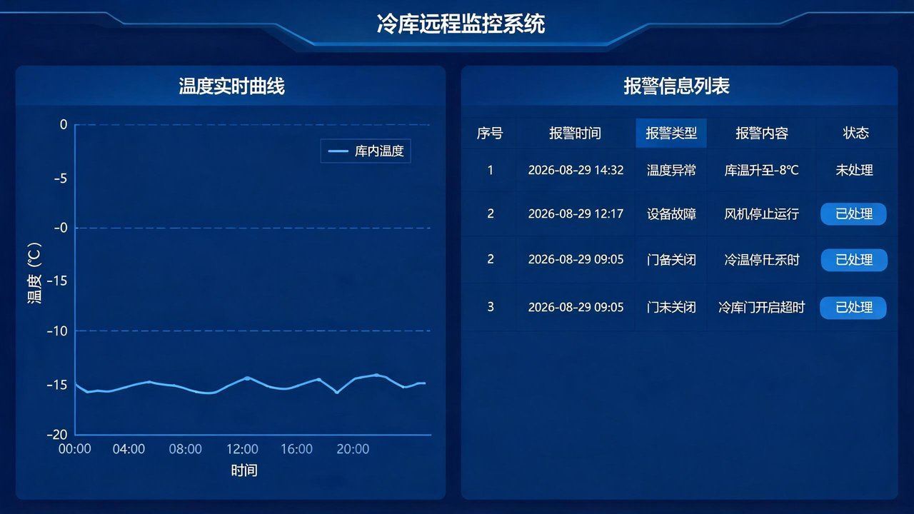 冷库年检完成后远程监控系统界面