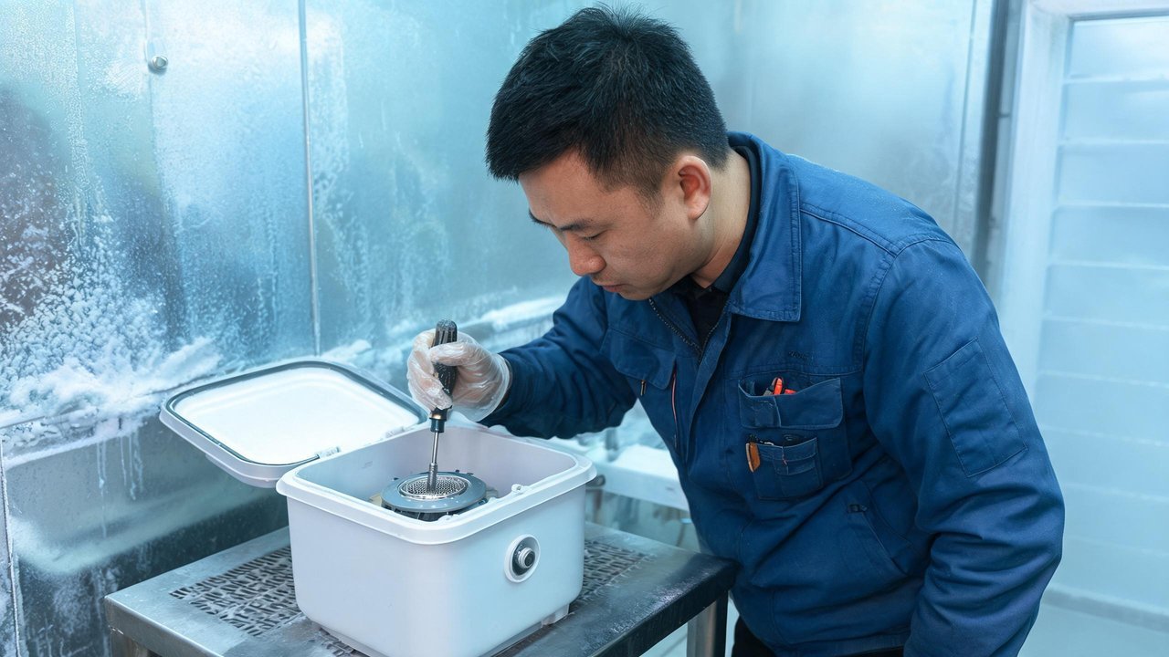 维修人员拆洗加湿器水箱与雾化片