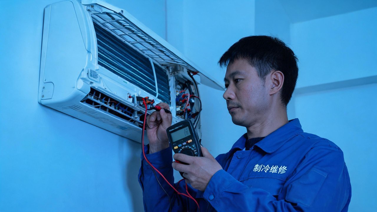 制冷师傅检修冷风机化霜系统