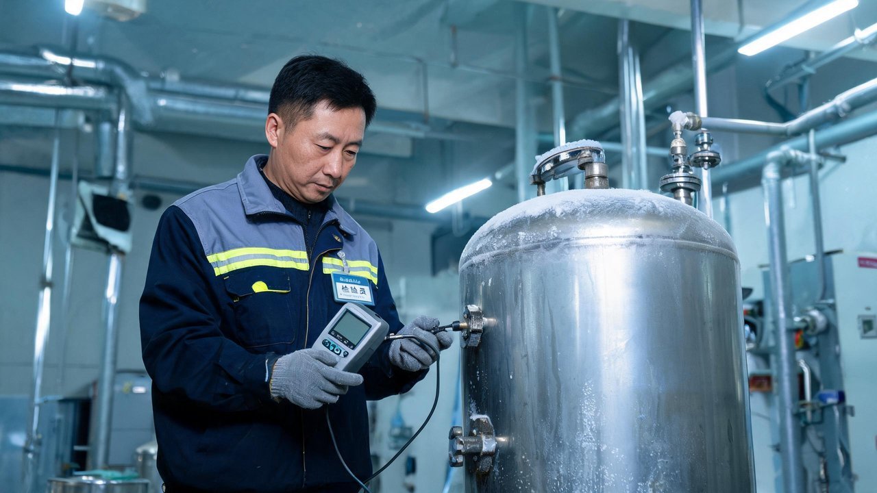冷库设备检验员检查压力容器