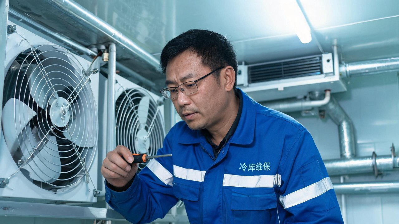 维保工程师检修冷库设备