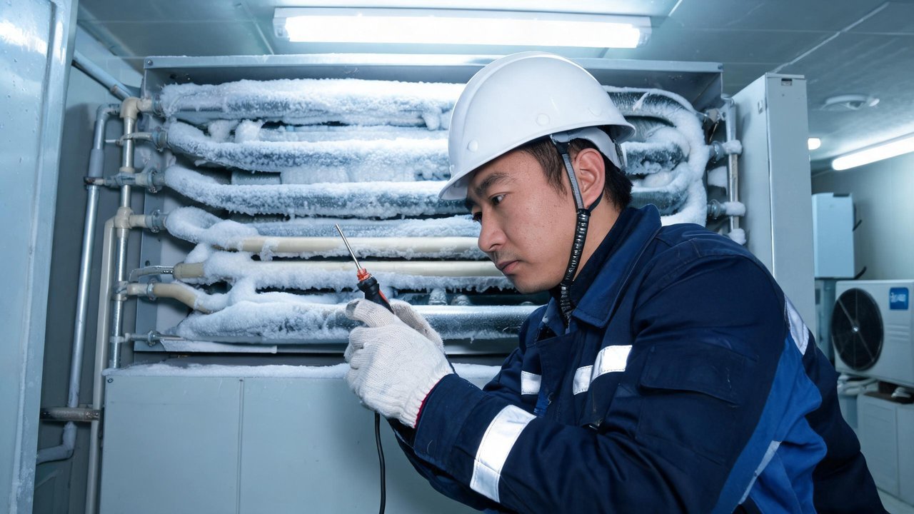 维修人员检查除霜系统