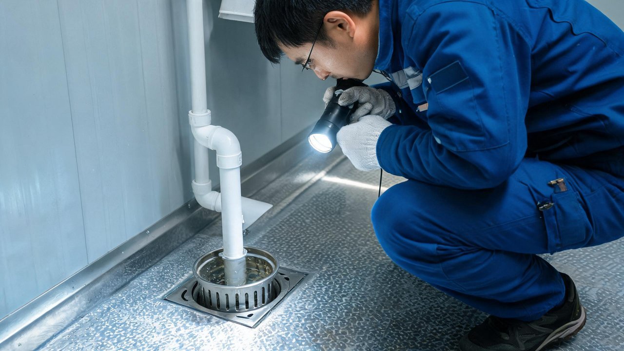 检查化霜排水管与地漏水封