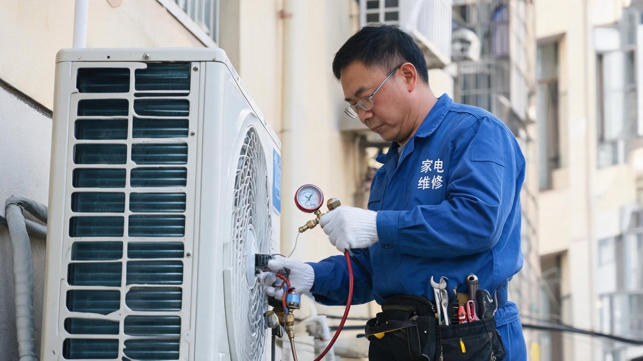 中国维修人员检修制冷设备