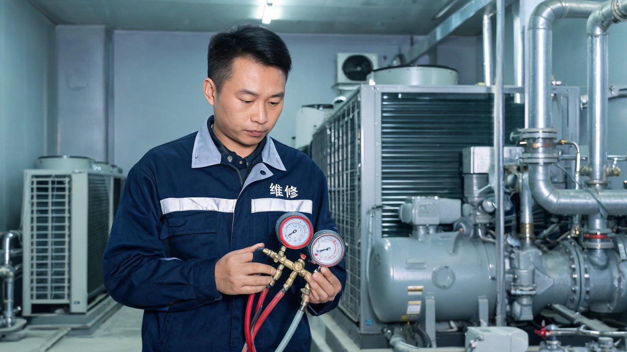 维修技师检查设备