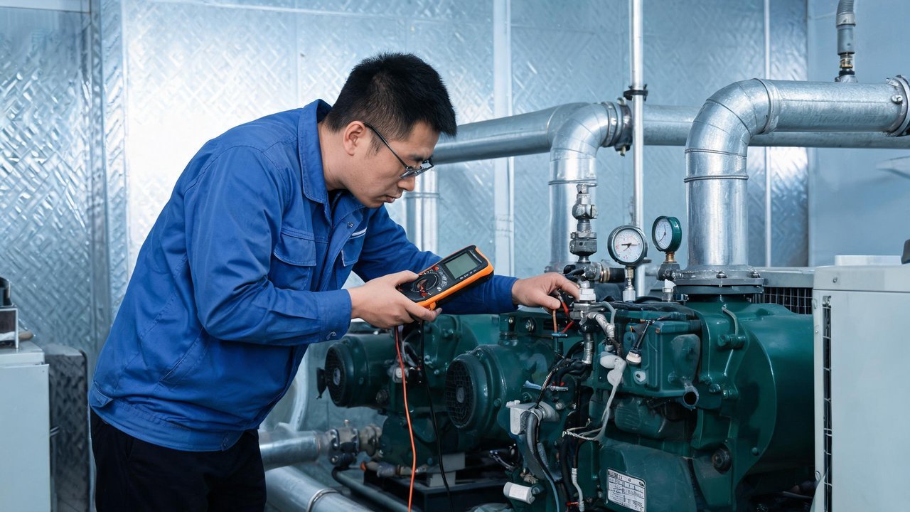 维修工程师排查制冷机组