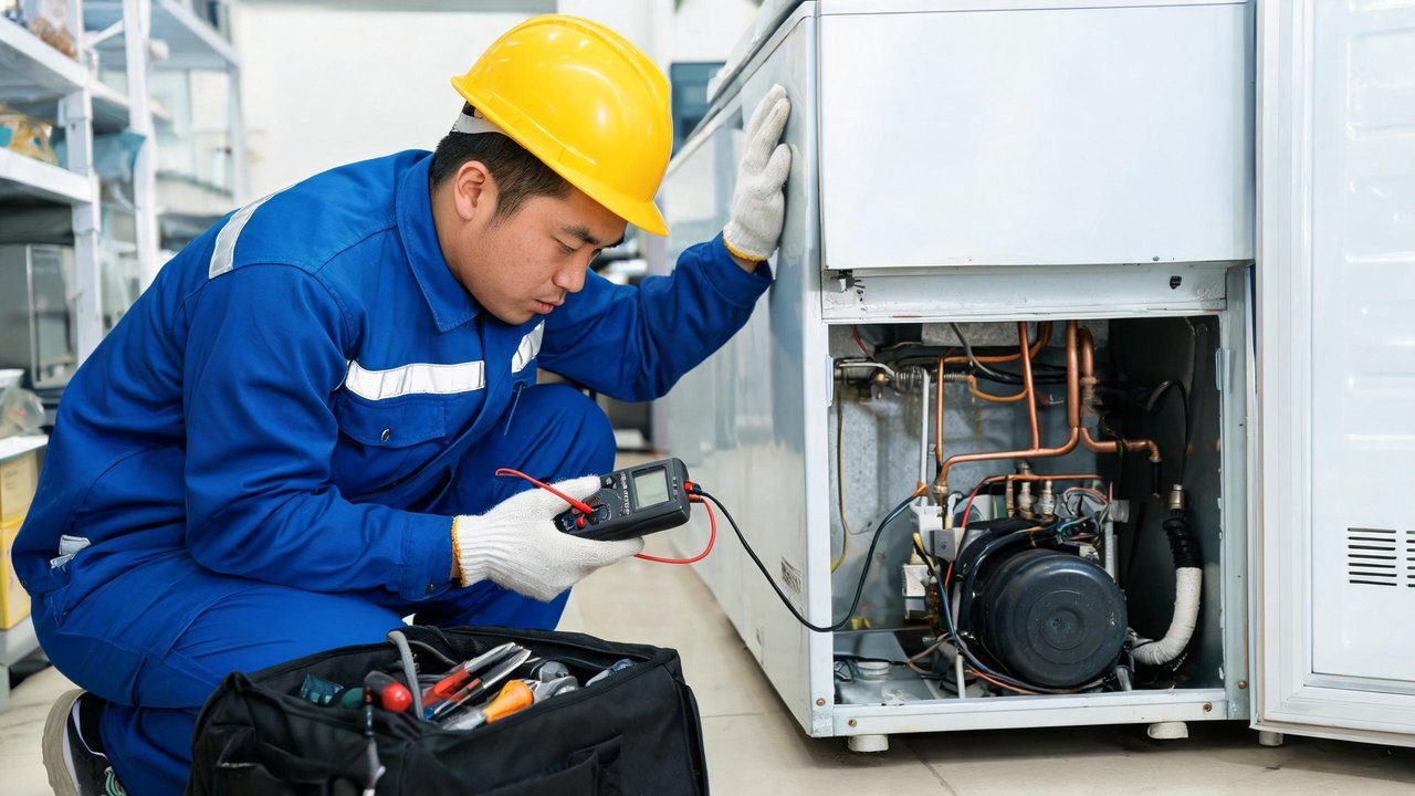 专业人员检修制冷设备