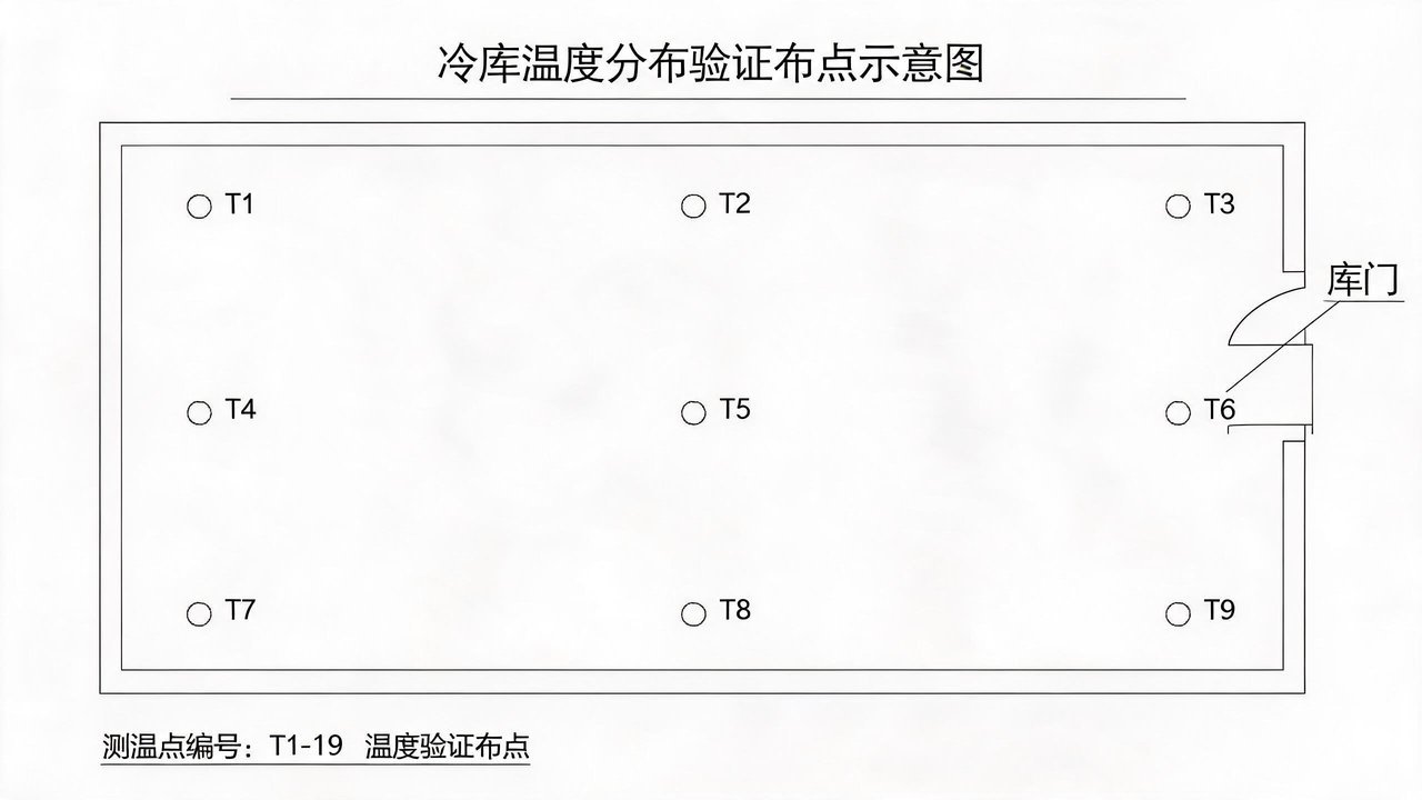 冷库温度分布验证布点示意图