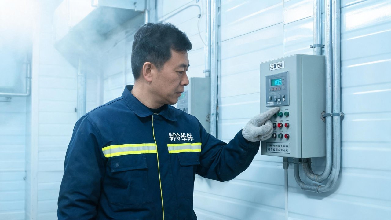维保工程师检修化霜控制面板