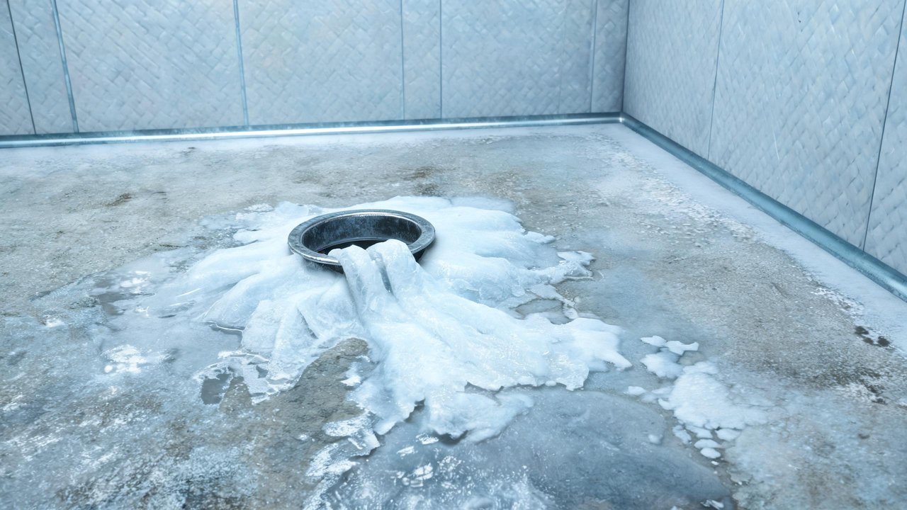 冷库地面排水管与化霜结冰细节