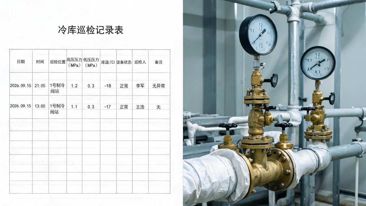 冷库巡检记录表与阀站检查