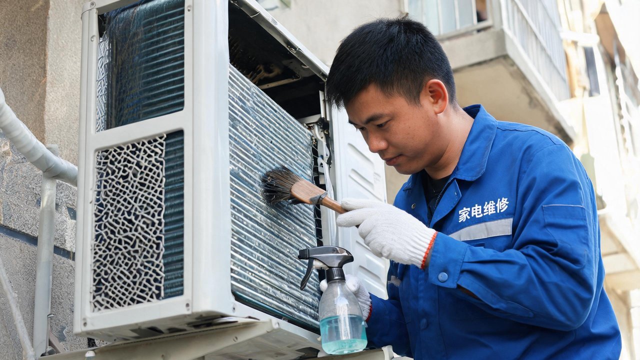 中国维修人员检修制冷设备