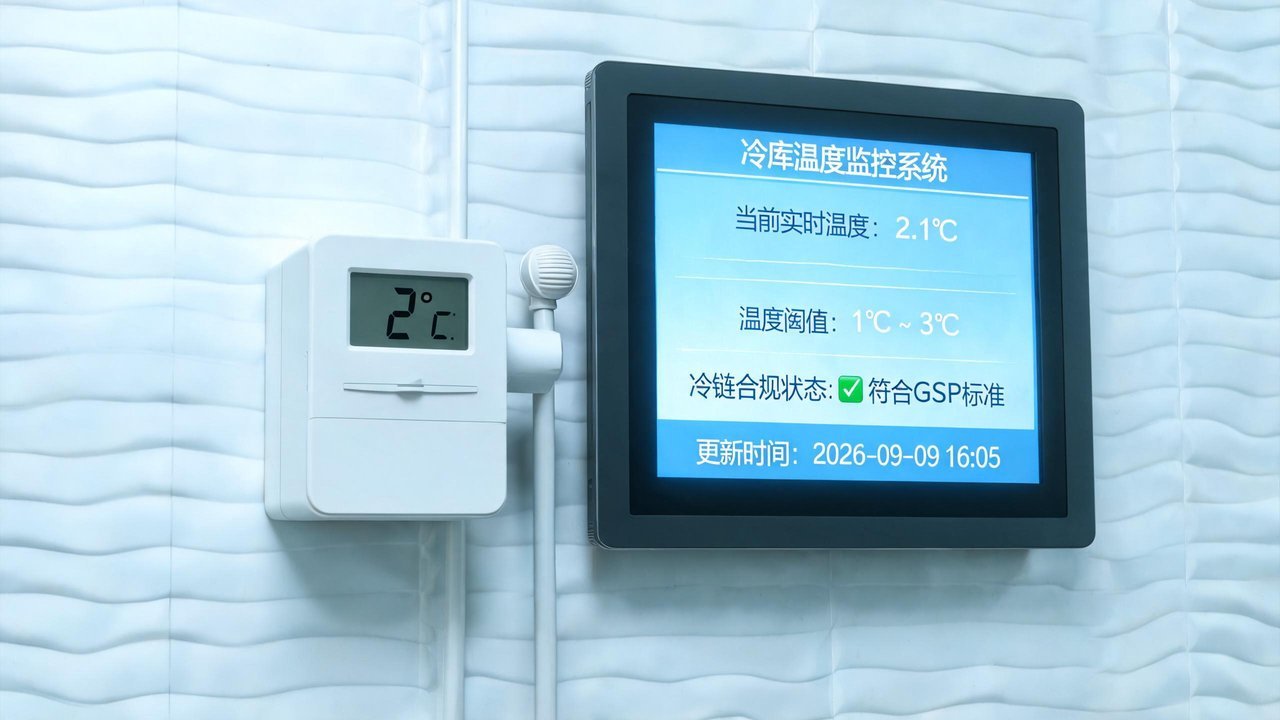 冷库温度自动监控屏与传感器