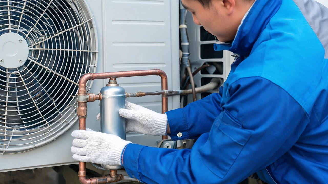 触摸检查干燥过滤器进出口温差