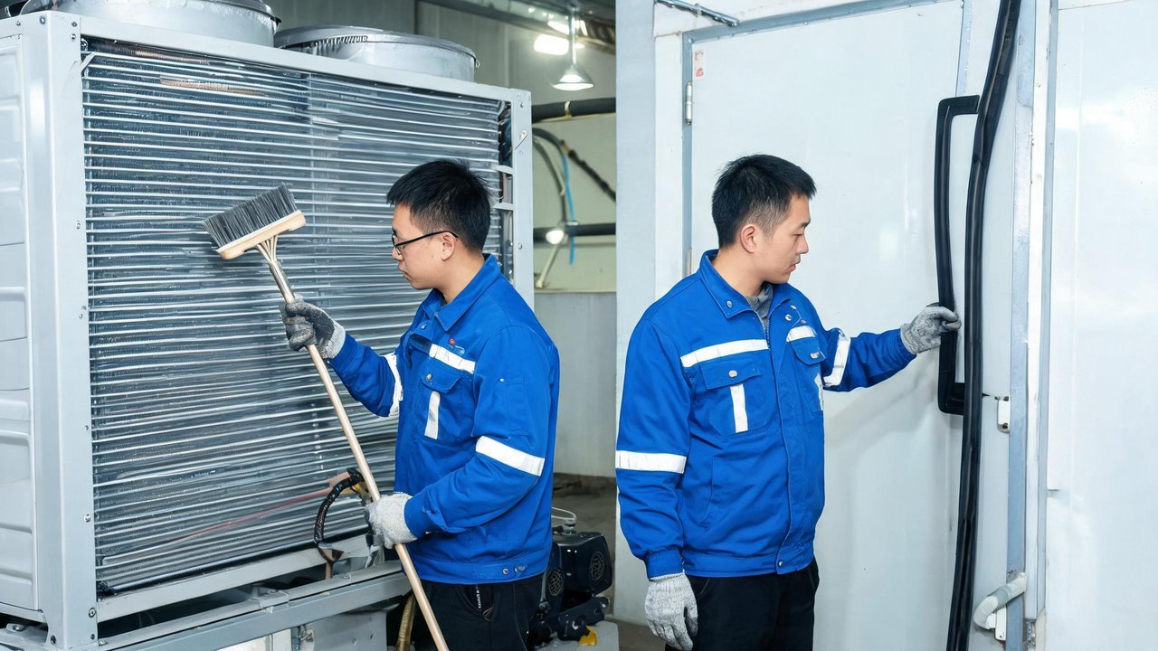 冷凝器翅片清洗与门封检查