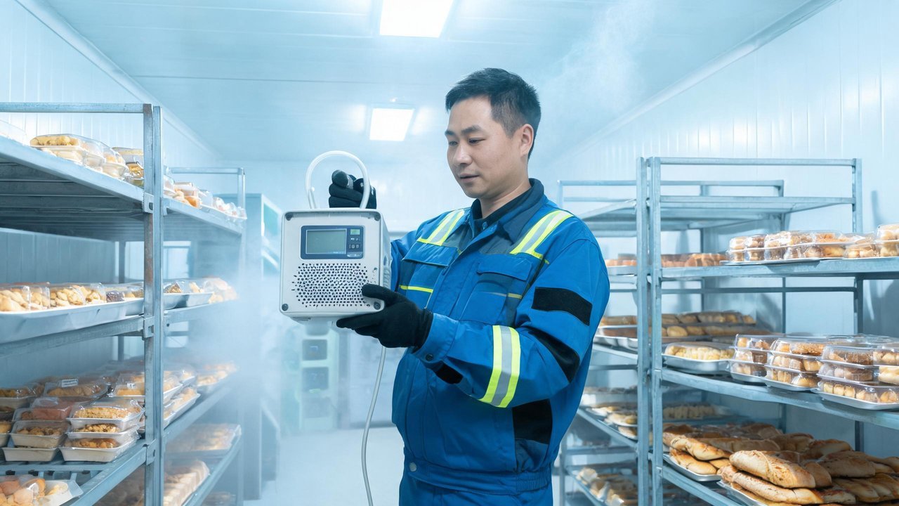 维修人员进行除味作业