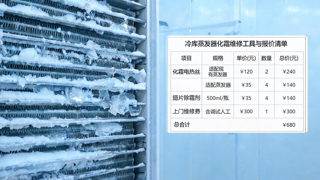 蒸发器翅片结霜与化霜不良特写