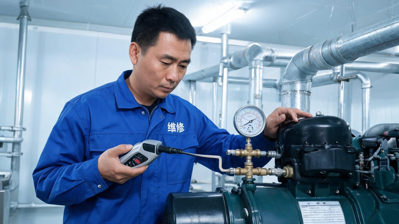 中国维修工程师检测冷库制冷压缩机
