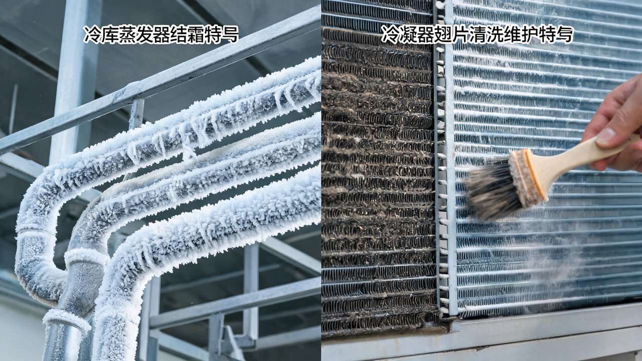 蒸发器结霜与冷凝器翅片维护