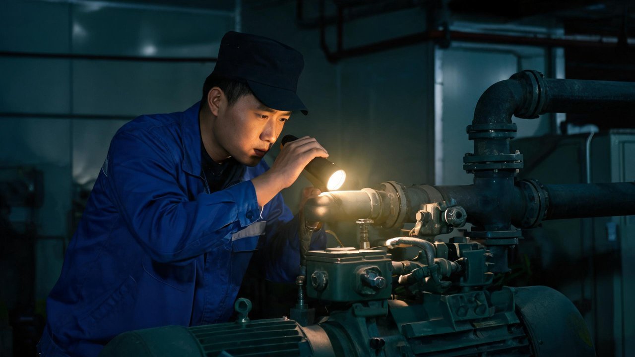 维修人员检修制冷压缩机