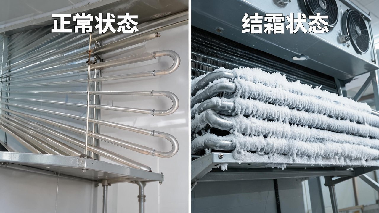 结霜与正常盘管对比