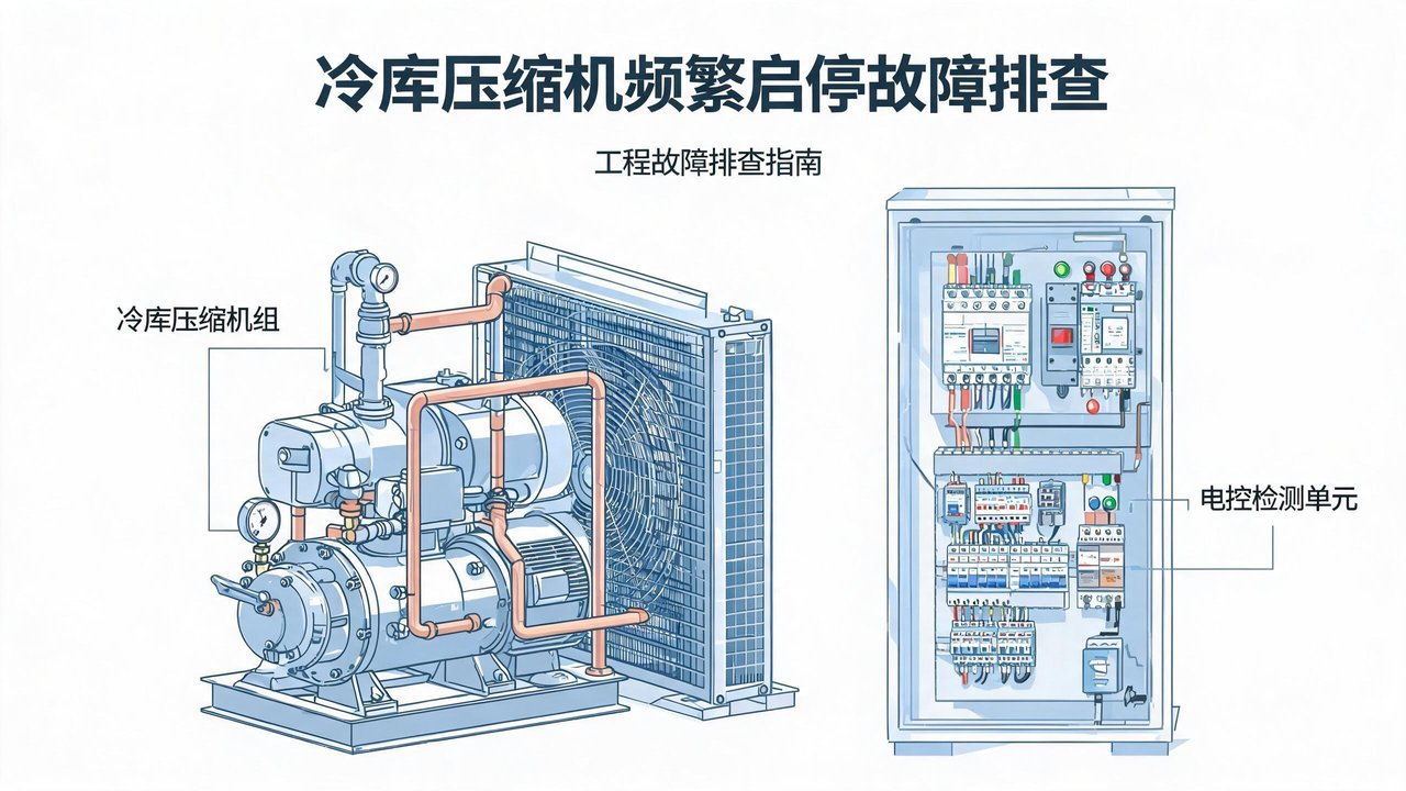 冷库压缩机频繁启停故障排查示意图