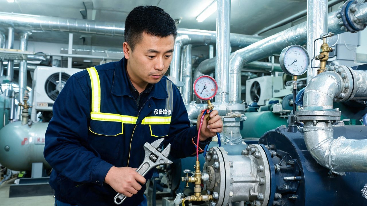 中国维修人员检修制冷设备