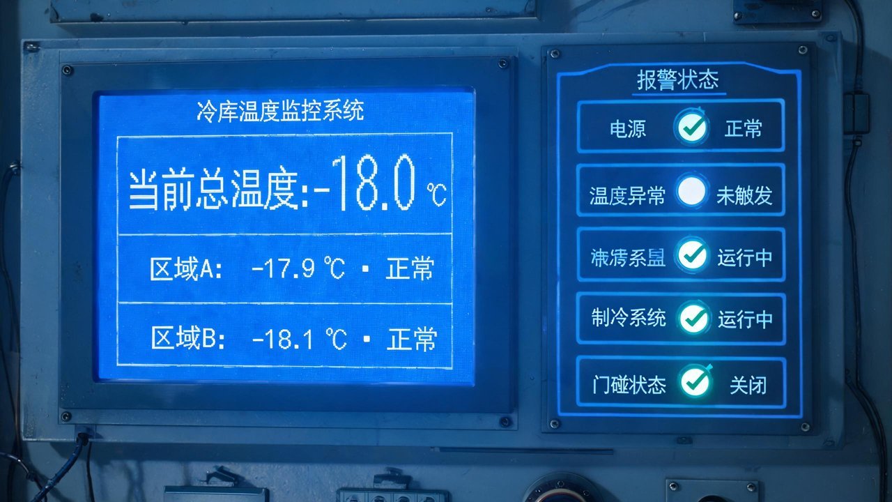 冷库控制室温度报警监控画面