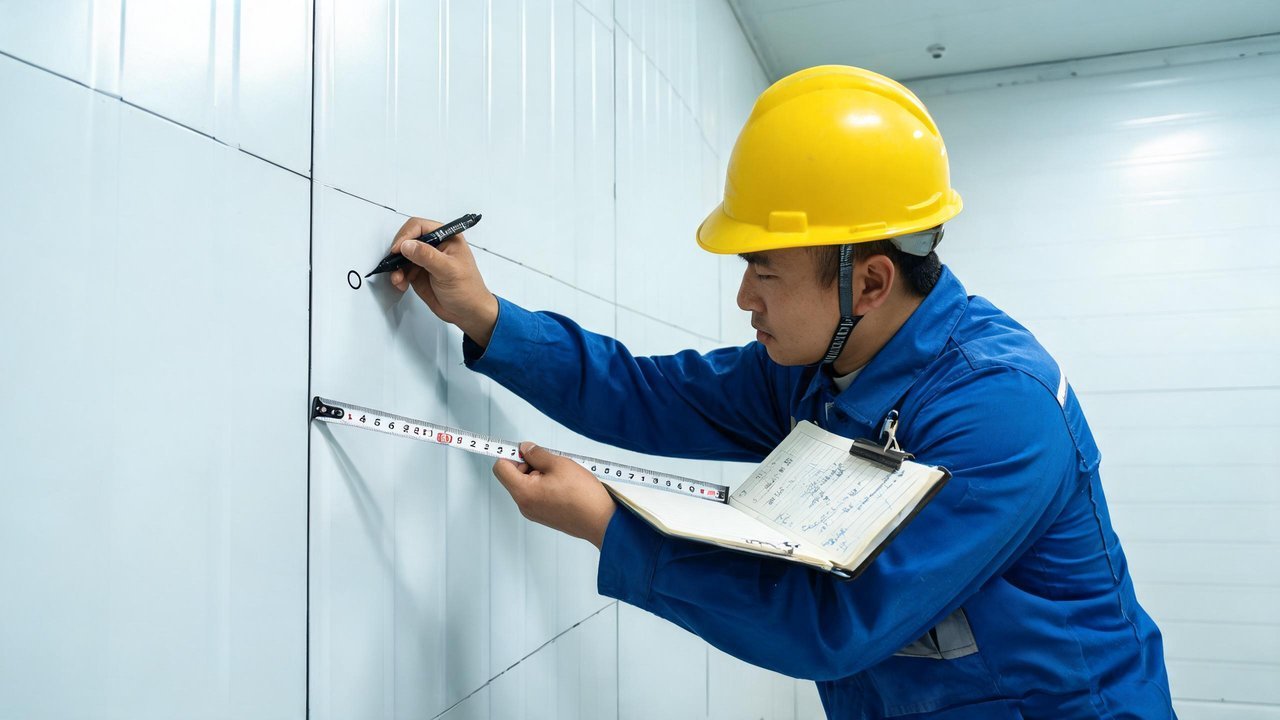 板缝观测点打点与尺量记录
