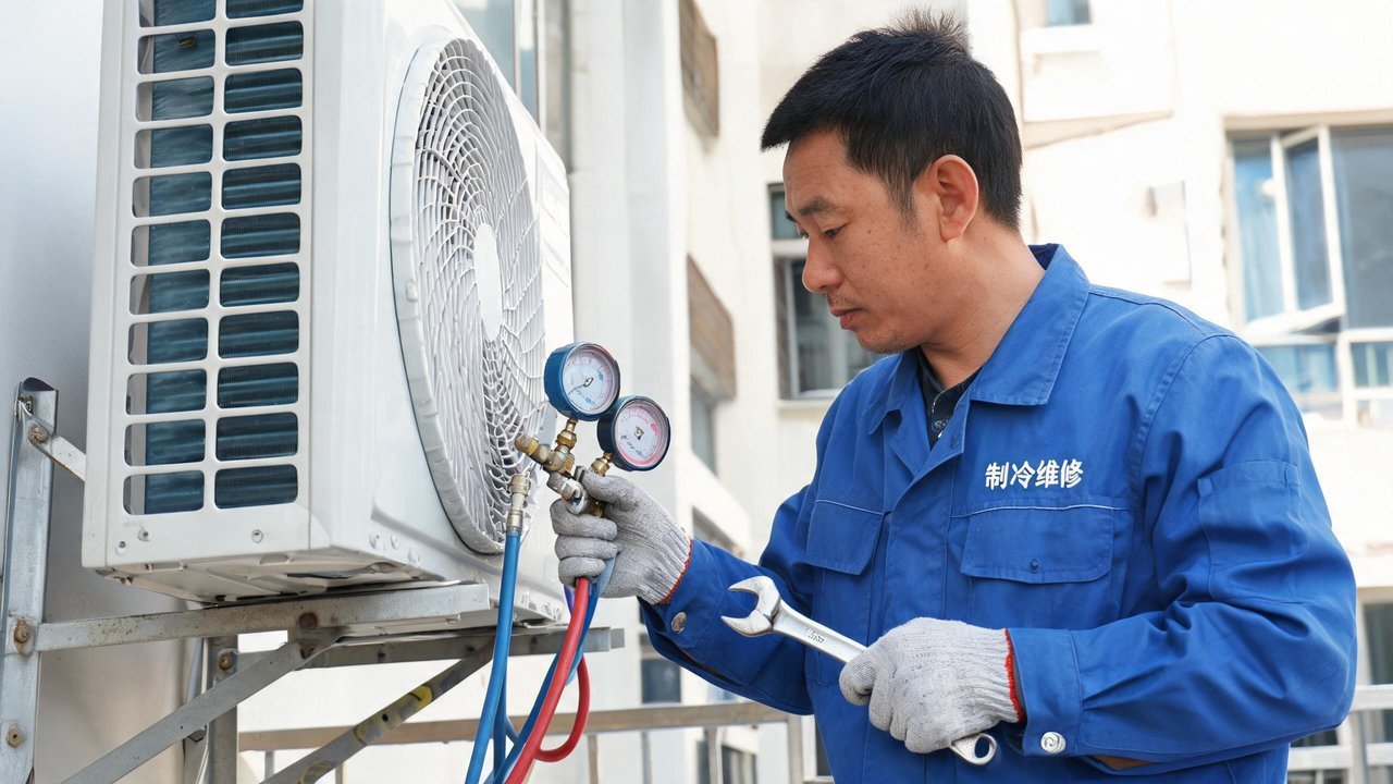 维修人员检修制冷机组