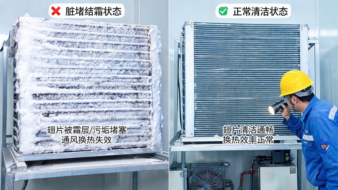 蒸发器翅片脏堵结霜
