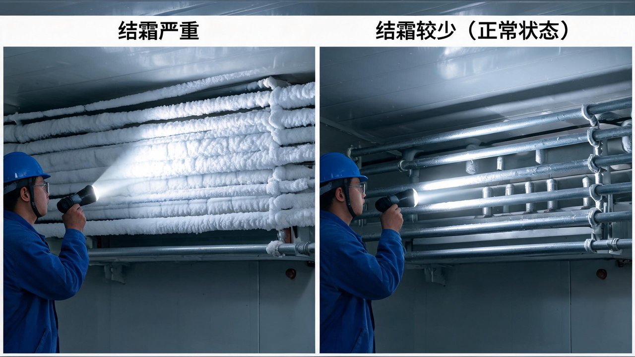 蒸发器结霜与积油检查