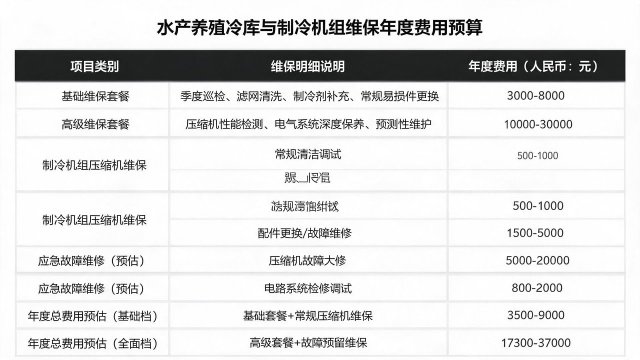 水产养殖冷库维保年度费用全解析：从设备清单到预算规划