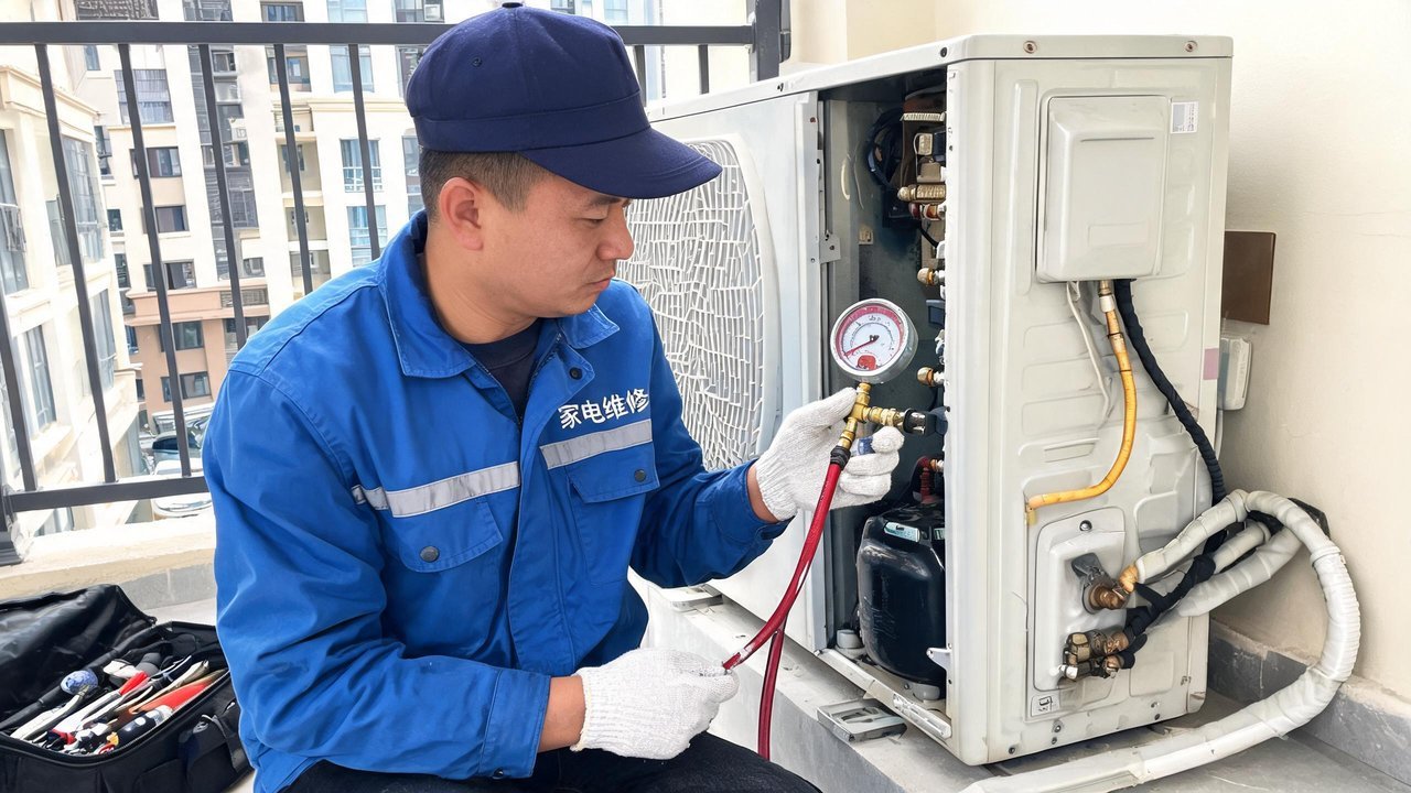 中国维修人员检修制冷设备
