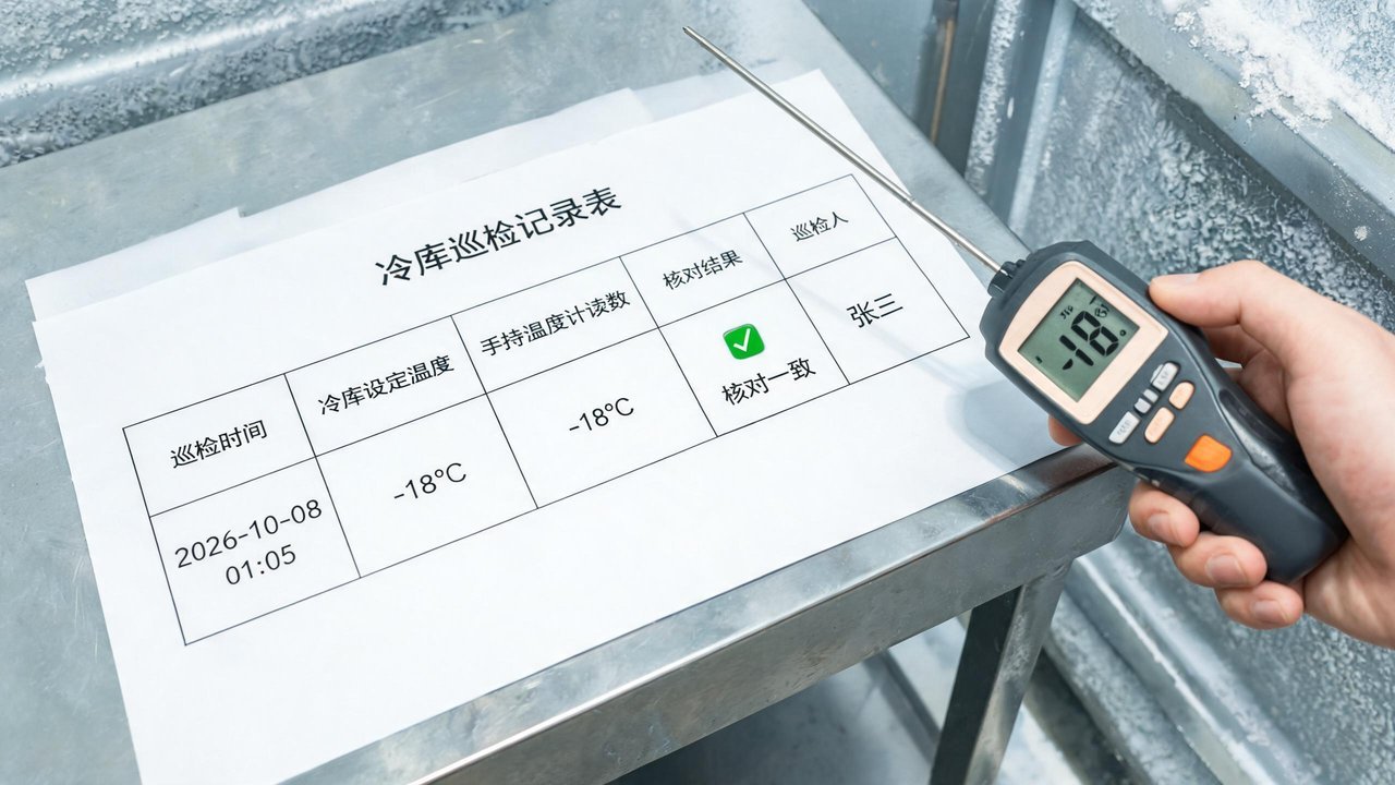 巡检记录表与手持温度计现场核对