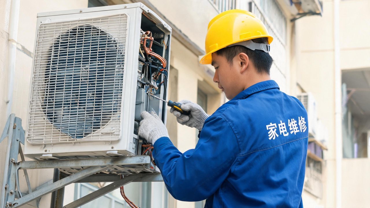 维修人员检修制冷设备
