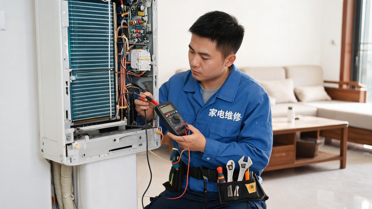中国维修人员检修制冷设备
