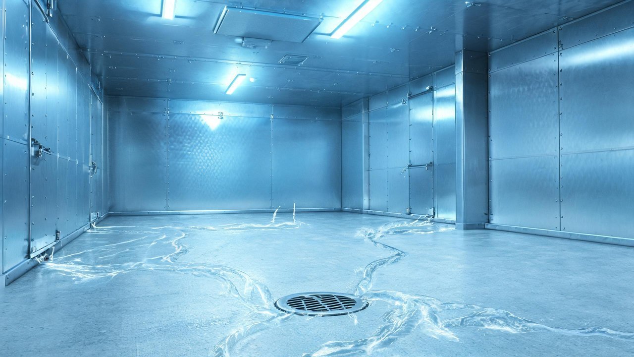 冷库排水系统检修现场