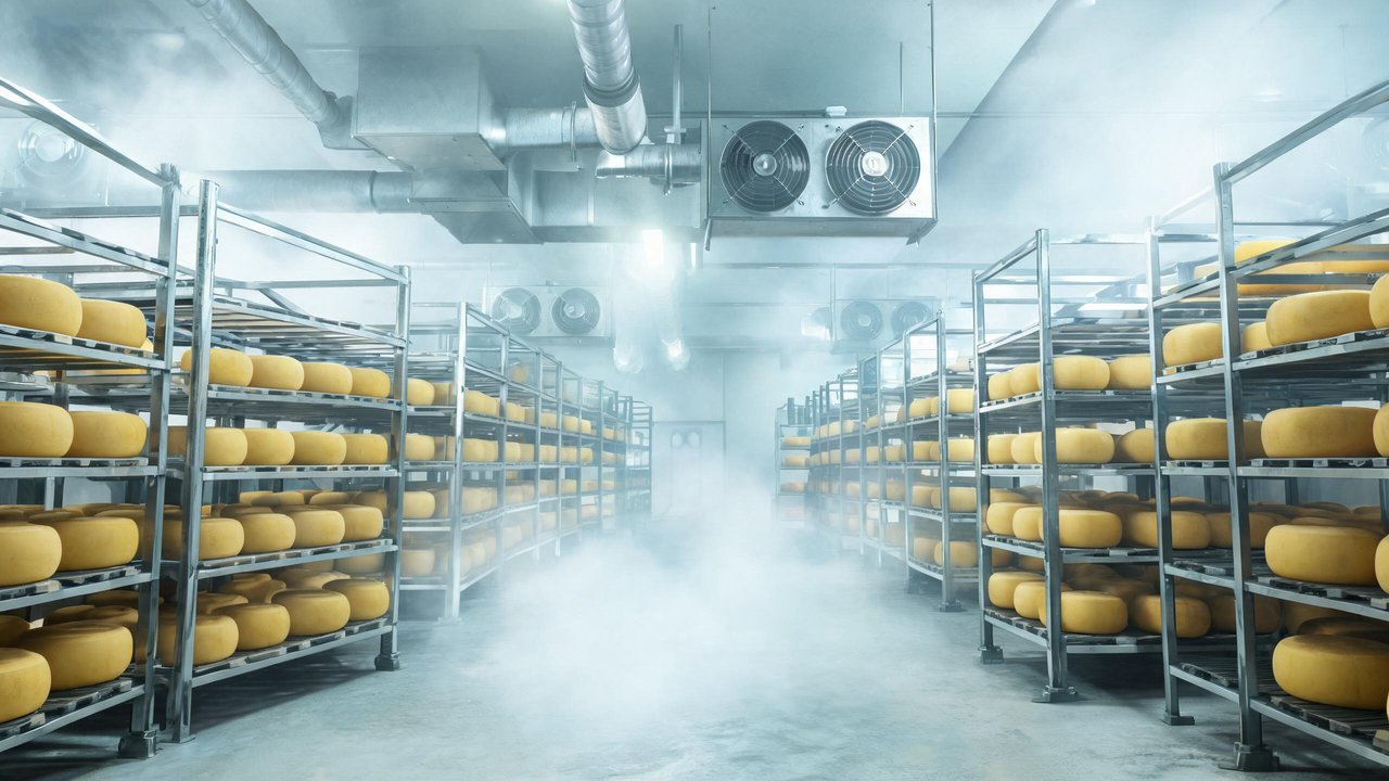 奶酪熟成冷库内部实景